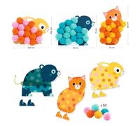 Collage de pompons - Animaux et ronds pompons