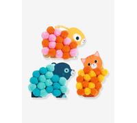 Collage de pompons animaux vert TU