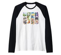 Collage de scènes d'aquarelle de Voyage Mississippi Manche Raglan
