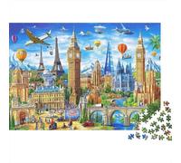 Collage des Monuments du Monde Puzzle 1000 Pièces Educa Jouet Cadeau Unique Décoration Intérieure intéressant Jeu Éducatif Challenge Toy Adultes Et Enfants À Partir De 14 Ans 38x26cm/1000pcs