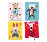 Djeco - Kit de collage Collages des petits - 3 à 6 ans, activité manuelle créative - Vert