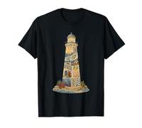 Collage d'été du Phare côtier méditerranéen T-Shirt