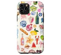 Collage d'été italien mignon littoral citron méditerranéen Coque pour iPhone 11 Pro