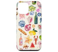 Collage d'été italien mignon littoral citron méditerranéen Coque pour iPhone 12 mini