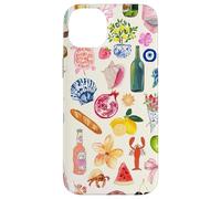 Collage d'été italien mignon littoral citron méditerranéen Coque pour iPhone 14 Plus