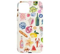 Collage d'été italien mignon littoral citron méditerranéen Coque pour iPhone 15 Plus