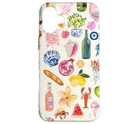 Collage d'été italien mignon littoral citron méditerranéen Coque pour iPhone 16 Plus