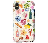 Collage d'été italien mignon littoral citron méditerranéen Coque pour iPhone X/XS