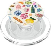 Collage d'été italien mignon littoral citron méditerranéen PopSockets PopGrip pour MagSafe