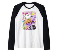 Collage d'halloween Mignon Effrayant Saison Squelette fantôme Citrouille Manche Raglan