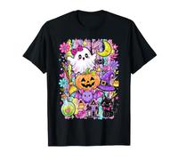 Collage d'halloween Mignon Effrayant Saison Squelette fantôme Citrouille T-Shirt