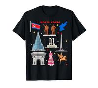 Collage d'icônes de la Corée du Nord, Monuments culturels et Patrimoine T-Shirt