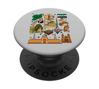 Collage du Patrimoine syrien - Culture Vintage du Moyen-Orient PopSockets PopGrip Adhésif