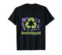 Collage graphique écologique NeverTooUpcycled Lime Violet T-Shirt