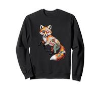 Collage Journal Art Renard Renards Sweatshirt