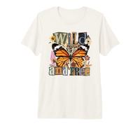 Collage Papillon monarque Art Nature vieillie T-Shirt Haut de Gamme