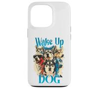 Collage Pop Art Graphic Wake Up Dog Lover Coque pour iPhone 13 Pro