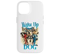 Collage Pop Art Graphic Wake Up Dog Lover Coque pour iPhone 14
