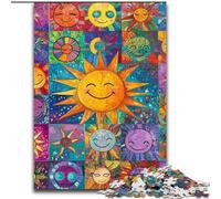 Collage Soleil Souriant, Puzzle 1000 Pièces pour Adultes et Adolescents, Jeux Éducatifs, Décoration Maison, Cadeau d'anniversaire, Cadeaux, Art Mural 26x38cm