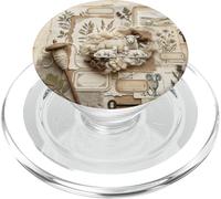Collage Vintage en Laine de Mouton Rustique Ferme éphémère Art PopSockets PopGrip pour MagSafe