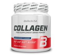 BioTech USA Collagène - Acide hyaluronique, vitamines C et E - Framboise noire 300 g