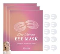 Collagen Eye Mask, 2026 Peptide-Powered Deep Collagen Eye Mask, Bio Collagen Masque Profond Réel, Patch Anti Cernes, Masque Hydratant Pour Les Yeux, Nourrit Et Lisse Le Contour Des Yeux, 5 Pairs (3PC)