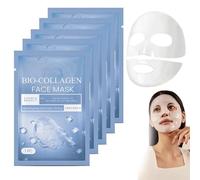 Collagen Masque, Collagen Face Mask,Collagen Masque Profond Réel, Anti-âge,Masque Collagène,Minimisation Des Pores,Améliore L'élasticité De La Peau,Hydratante En Profondeur,Skincare Coréenne (5PC)