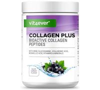 Collagen Plus - 500 g de poudre avec MSM, glucosamine H cide hyaluronique, extrait d'encens - 100% collagène bioactif hydrolysat peptides - collagène type 1 & 3 - Saveur cassis