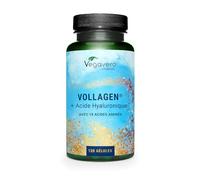 Collagene + Acide Hyaluronique Naturel | VEGAN | 2 Mois | Avec Vollagen® - PREMIUM Qualité | 18 Acides Aminés | Anti-Age + Peau + Articulations | 120 Gélules | Vegavero®