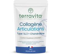 Collagène Articulations en Poudre | Peptides de Collagène Marin Peptan® & Cartidyss® Types 1 et 2 + Chondroïtine Chondro’Sea® + Vitamine C | 30 Jours de Cure | Made in France | Terravita