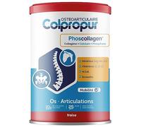 Collagène Articulations & Os en poudre - COLPROPUR Ostéo - Phoscollagène® + Boswellia + MSM - Collagène hydrolysé type 1 et 2 340g - 25 doses 10g par dose - Saveur Fraise - Fabriqué en EUROPE