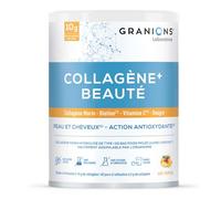 COLLAGENE +BEAUTE - GRANIONS Collagène N°1 en Pharmacies - Collagene et Acide Hyaluronique, Biotine Cheveux - Beauté Peau - Complement Alimentaire Cheveux - Haute Assimilation - Goût Tropical 216g