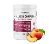 COLLAGENE COMPLEX + - Collagène Bovin Hydrolysé Type 1 à 5 - Articulations, Mobilité et Energie - Beauté et Antioxydant - Vitamine C, Acide Hyaluronique - 300g - Saveur Pêche - Eric Favre