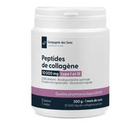 Collagène Hydrolysé 30 Jours de Cure - Pot de 300 g en Poudre - 10 000 mg de Peptides/jour - Breveté Mov BPMG, Types I et III - Grade Pharmaceutique - Fabriqué en France - Compagnie des Sens