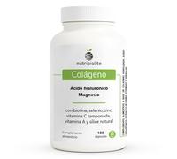 Collagène hydrolysé Peptan avec acide hyaluronique, magnésium, zinc, biotine, sélénium, silice naturelle, vitamines C et A | Peau, cheveux, ongles et articulations | 180 gélules | Nutribiolite