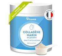 Collagène Marin Poudre 10 000mg - Peptides de Collagène Marin Hydrolysés Type 1 - Avec Vitamine C - Articulations, Peau, Anti-âge - Collagene Poudre Goût Ananas-Citron Vert - Sans sucre - Vitavea