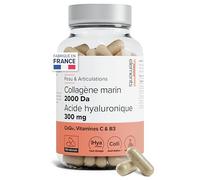 Collagène Marin 2000Da + Acide Hyaluronique 300mg - Types I&III | Haute Absorption pour une Peau hydratée - avec CoQ10, vit C & B3 - Pêche responsable - 100 gélules - Beyond Elements