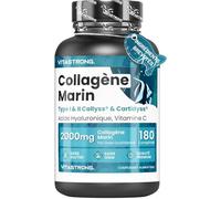 Collagene Marin, Acide Hyaluronique, Vitamine C, 180 Comprimés, Collagène Hydrolysé de Type 1&2 Collyss Cartidyss, Supplément de Collagene Marin Acide Hyaluronique avec Vitamin C, Qualité Vitastrong