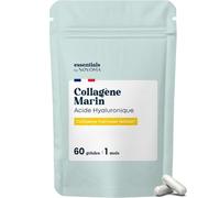 Collagene Marin + Acide Hyaluronique & Vitamine C, 60 Gélules, Collagène Hydrolysé Naticol® de Type 1, Fabriqué en France, Essentials by Novoma