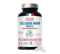 Collagène Marin Breveté Naticol 1000 mg - Source de Vitamine C -Peptides de Collagène Hautement Assimilable - Peau, Cartilages & Os - Pêche Responsable - 90 gélules - Fabriqué en France - Nutrivie