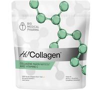 Collagène marin en poudre avec vitamine C - Naticol 5000 mg peptides hydrolysés - 2000 Dalton - Type I et III - Peau, os et cartilage - Pur, sans goût - Hi Collagen (30 portions, 1 mois)