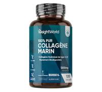 Collagene Marin Gelules Pur Type 1 & 3, 120 Gélules, Peptide de Collagene Marin Hydrolysé, 1200mg sans Additifs, sans OGM, sans Gluten et sans Stéarate de Magnésium, 2 Mois d'Approvisionnement