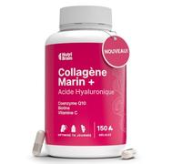 Collagène Marin Hydrolysé Pur + Acide Hyaluronique, Coenzyme Q10, Biotine & Vitamine C | 150 Gélules | Haute Biodisponibilité | 5 Mois | Peptides Type 1 | Peau, Cheveux, Ongles, Articulations