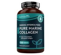 Collagene Marin Hydrolysé Type 1-1200mg - 120 Collagène Marine Comprimés - Peptides de Collagène Hydrolysé - Protéines de Collagen pour Articulations et Hydratation de la Peau - Nutravita