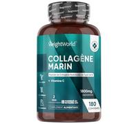Collagène Marin Hydrolysé Type 1 & 3 avec Vitamine C, 1800mg par Portion, 180 Comprimés, 2 Mois de Stock, Alternative à la Poudre et aux Gélules - Collagène Marin en Comprimés, sans Gluten ni Lactose