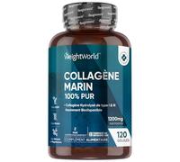 Collagène Marin Hydrolysé Type 1 et 3, 120 Gélules, Peptides de Collagène Marin Hydrolysé 1200mg Alternative à la Poudre, sans OGM, sans Gluten et sans Stéarate de Magnésium