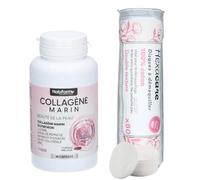Collagène Marin Nat&Form 90 Capsules et 80 Cotons Ronds HEXACARE OFFERTS - Beauté de la Peau - Glutathion, L-Lysine, Huiles de Pépins de Raisin et d’Onagre, Silice Colloïdale, Zinc