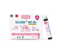 Collagène Marin Naticol® + SkinAx™ - 2 Actifs Brevetés - Anti-Rides, Anti-Taches & Peau Repulpée - Complément Beauté Anti-Âge - 14 Shots 25 ml - Goût Framboise - Fabriqué en France - Nutrivie