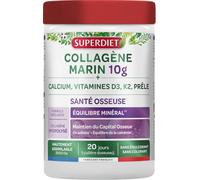 Collagène marin - Peptides hydrolisés 2000Da - Os solides - Poudre | Cure 20 jours- 240g - Calcium, Vitamines D3, K2, prêle - Equilibre minéral, maintien de la Calcémie - Naticol® - Superdiet