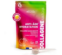 COLLAGENE MARIN POUDRE + ACIDE HYALURONIQUE + THÉ MATCHA + ZINC + VITAMINE C : Formule Exclusive Premium | Anti-âge Peau & Articulations Sport |RÉSULTATS PROUVÉS* |Goût Pêche Douce |Fabrication France